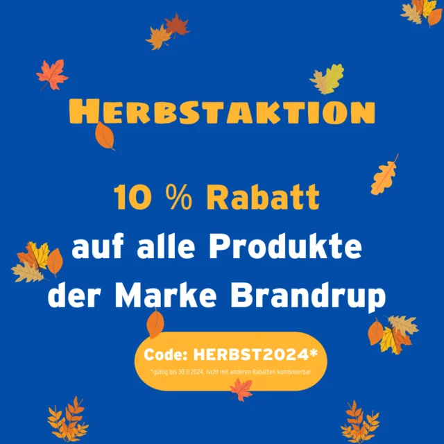 Der Herbst ist da und mit ihm unsere exklusive Herbstaktion! 🍂✨⁠
⁠
Nutze die Gelegenheit und sichere dir fantastische 10 % Rabatt* auf alle Produkte der Marke Brandrup. ⁠
⁠
Gib dafür einfach den Code HERBST2024 beim Bezahlvorgang im Onlineshop ein. ⁠
⁠
Den Link zum Zubehörshop findest du in unserer Bio. ⁠
⁠
Worauf wartest du noch? Schlage jetzt zu! 💙⁠
⁠
⁠
*Der Rabatt ist gültig bis zum 30.11.2024. Nicht mit anderen Aktionen kombinierbar. ⁠
⁠
⁠
#campingzubehör #thebullishow #herbstaktion